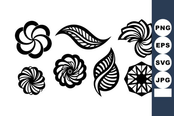 Abstract Black and White Floral and Leaf Graphics for Modern Illustrations