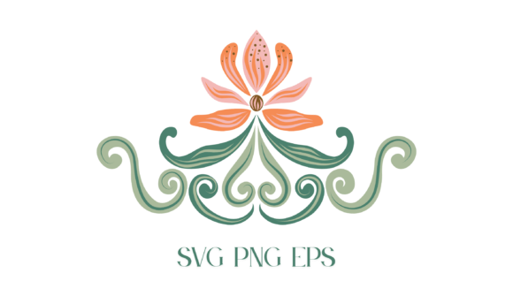 Art Nouveau Floral Vector Ornament for Graphics and Illustrations