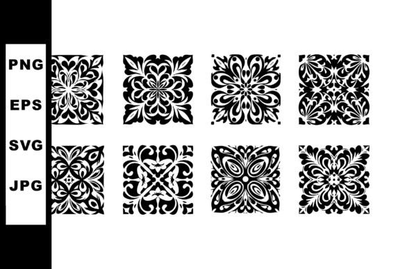 Black and White Ornamental Floral Patter Graphics & Illustrations Review