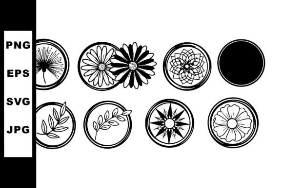 Black and White Round Floral and Leaf Ic Graphics Review