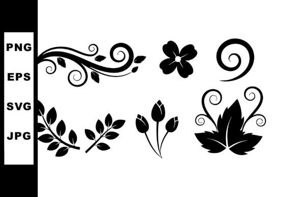 Black Floral Decorative Elements Vector Review