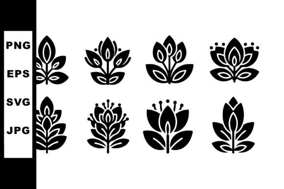 Black Floral Ornamental Vector Icons Wit: Graphics & Illustrations Review