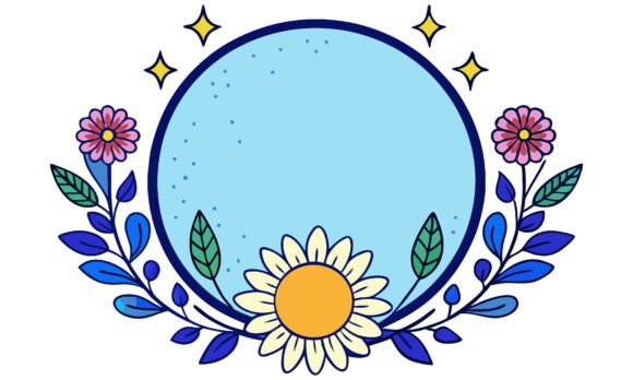 Blue Floral Circle Frame Decoration: A Designer's Review
