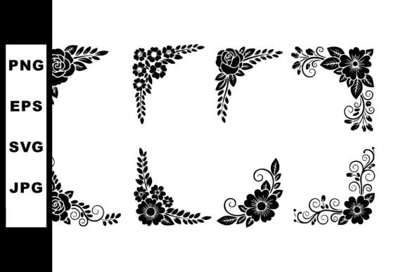 Floral Corner Decorative Elements Vector for Graphics & Illustrations