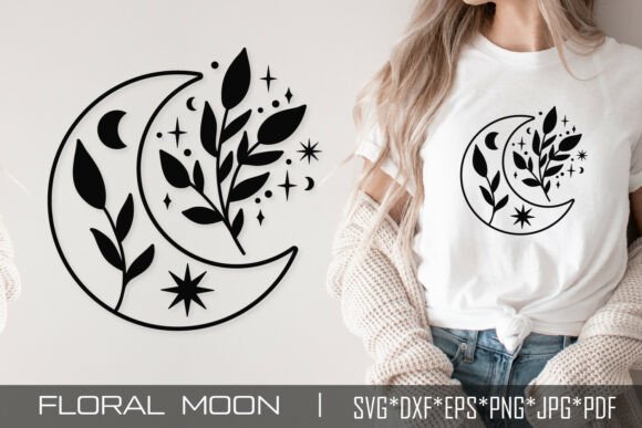 Floral Crescent Moon SVG Cut File Review