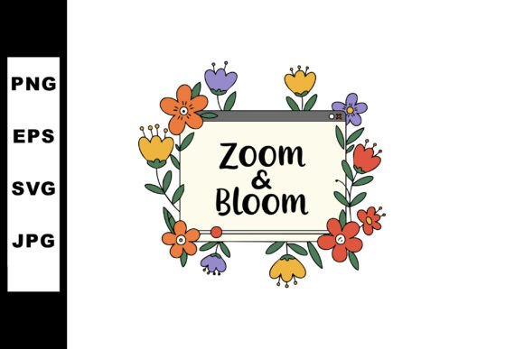 Floral Frame with Colorful Spring Flower Graphics and Illustrations