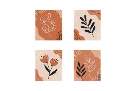 Floral Illustrations Featuring Leaves an Graphics for Real Projects