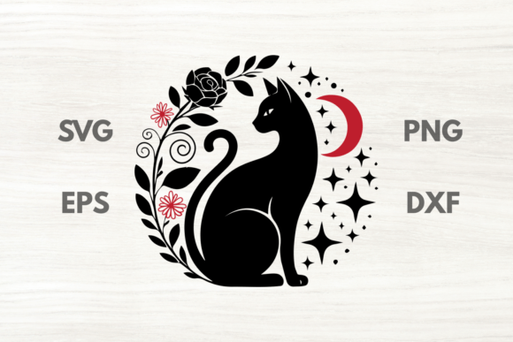 Floral Moon Cat SVG: A Graphics & Illustrations Review for Local Brands