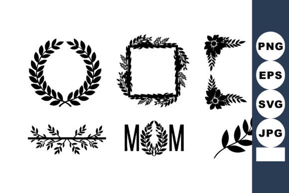 Floral Wreaths Frames Vector Graphics for Illustrations